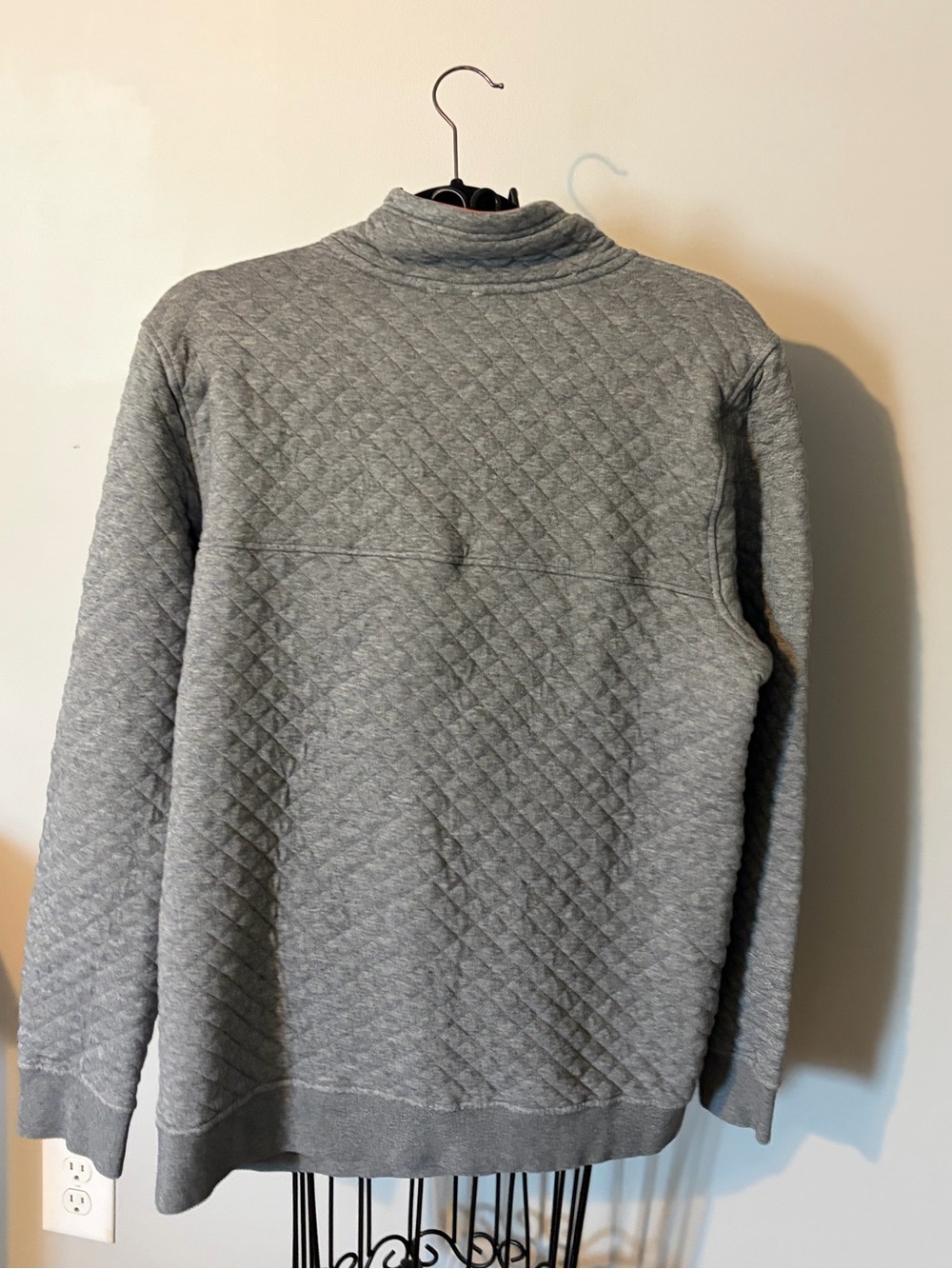Patagonia Quilted Snap Pullover sweatshirt fleece top Light Gray women’s large - Picture 6 of 13